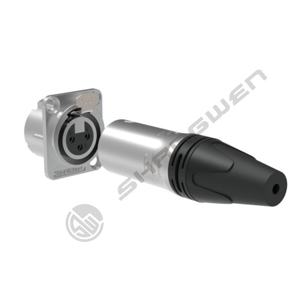 16A Wire XLR Connector 3 Pin Waterproof Ip65 Female Plug Outdoor TOP 3-Pin XLR Connector Outdoor IP65