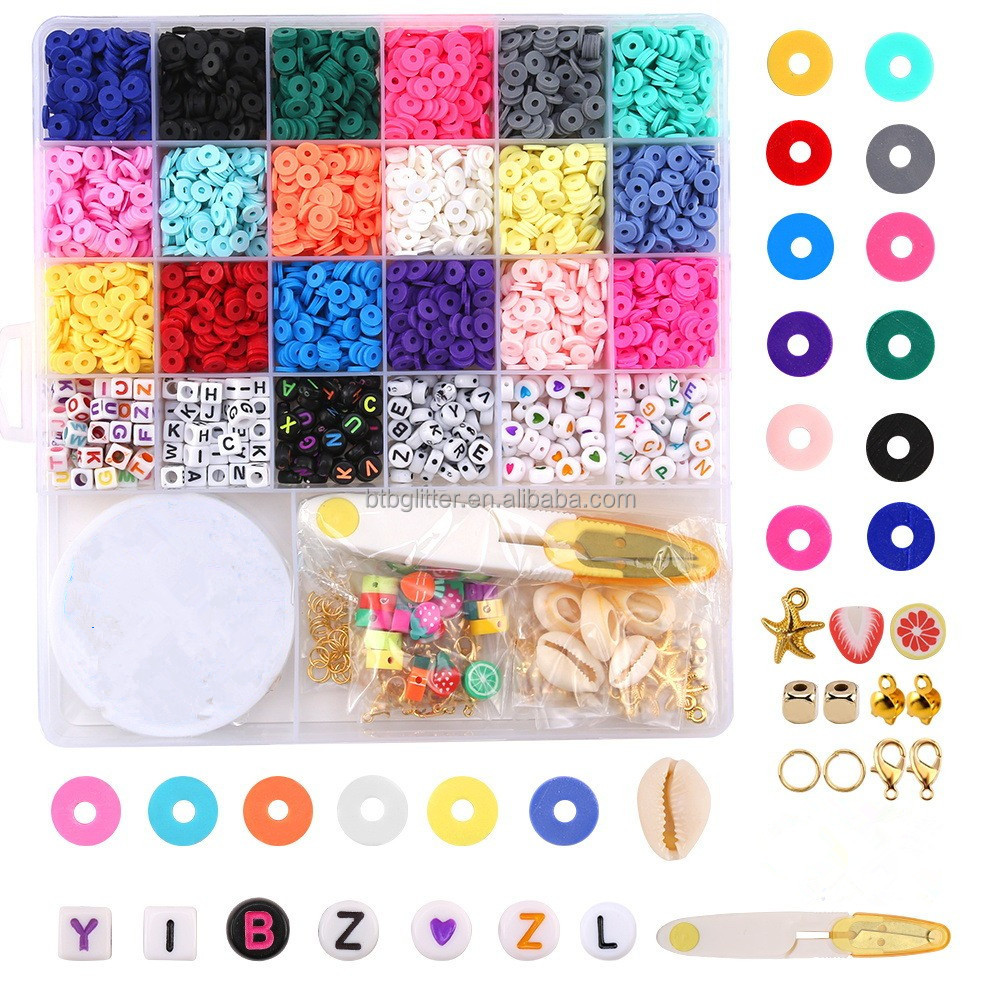 Handmade Elastic Rope Woven Bracelet Beads Acrylic Alphanumeric Word Box Accessories with Free Samples