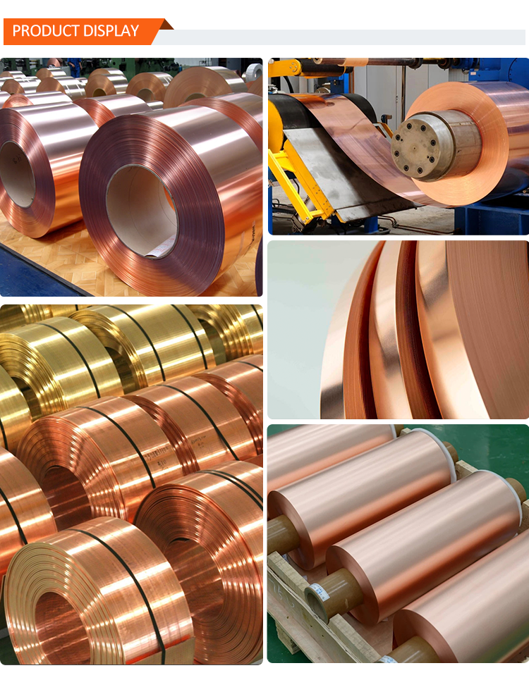 0.25*1000mm 0.3*1250mm Pure Copper Coil / Pure Copper Foil Customized