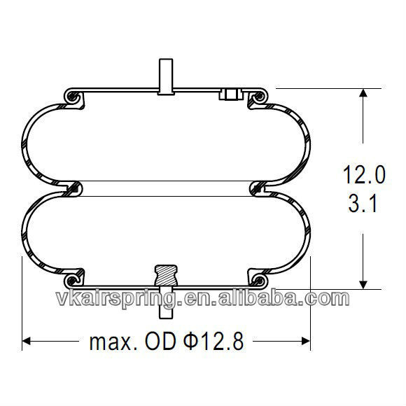 Double Convoluted Air Spring/Air Suspension 2B12-411/FD330-22 363 W01-358-7180