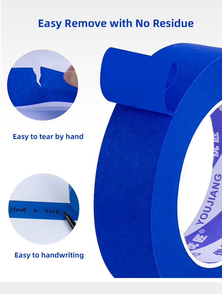 Custom High Temperature Resistance Blue Masking Tape Painting Refinish