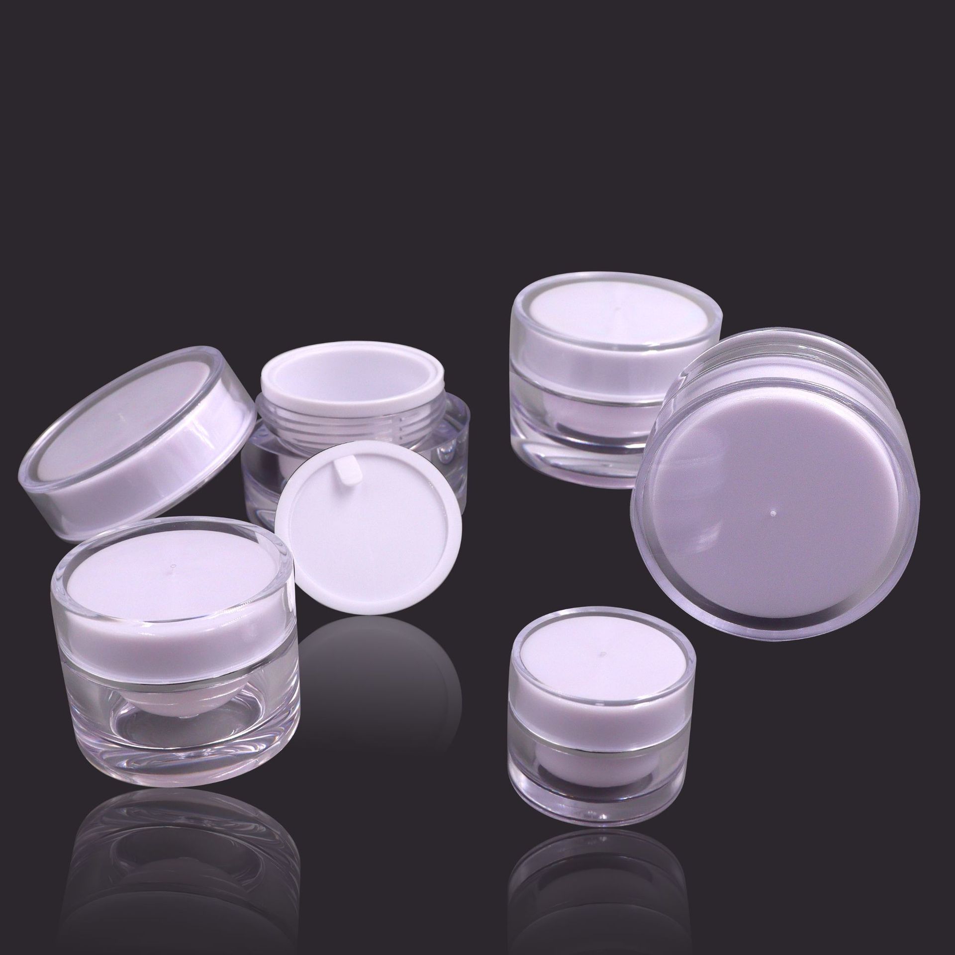 5g 10g 15g 20g 30g 50g 100g Cosmetics Acrylic Gel Nail Jar Matte for Skin Care Cream Frosted Plastic Jars with Screw Lids