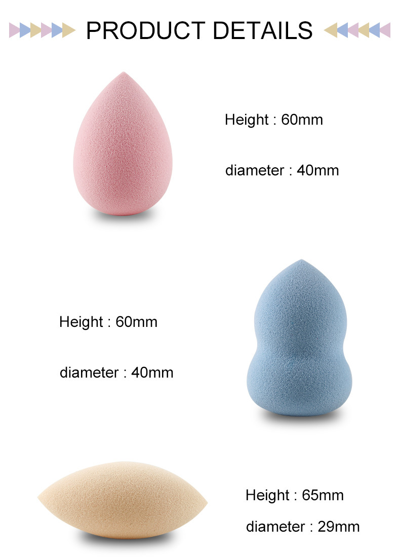 Beauty Makeup Sponge Blender For Liquid Foundation And Powder Blending 65x29mm