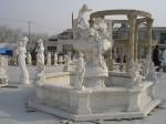 Crane Carved White Marble Stone Water Fountain Decoration