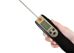China Black Instant Grill Thermometer , Foldable BBQ Food Thermometer Eco - Friendly wholesale