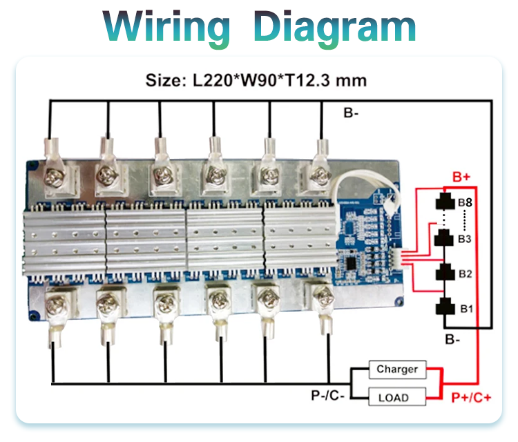 25.6V 37V Smart Lifepo4 Battery BMS Board 400A Active Balancer Auto Started