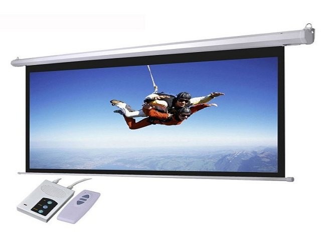 HD Flexible White Motorised Projection Screens With Fiberglass Matte Material