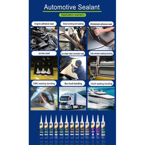 Black Auto Glass Polyurethane PU Sealant Windshield Transportation Car Body