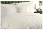 Country Style Leaf Twin Size Quilt , 3Pcs 100% Cotton White Embroidered Quilt