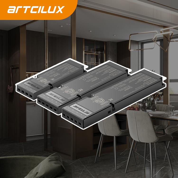 Black Ultra Thin LED Power Supply With Dual Color Temperature Adjustment Function