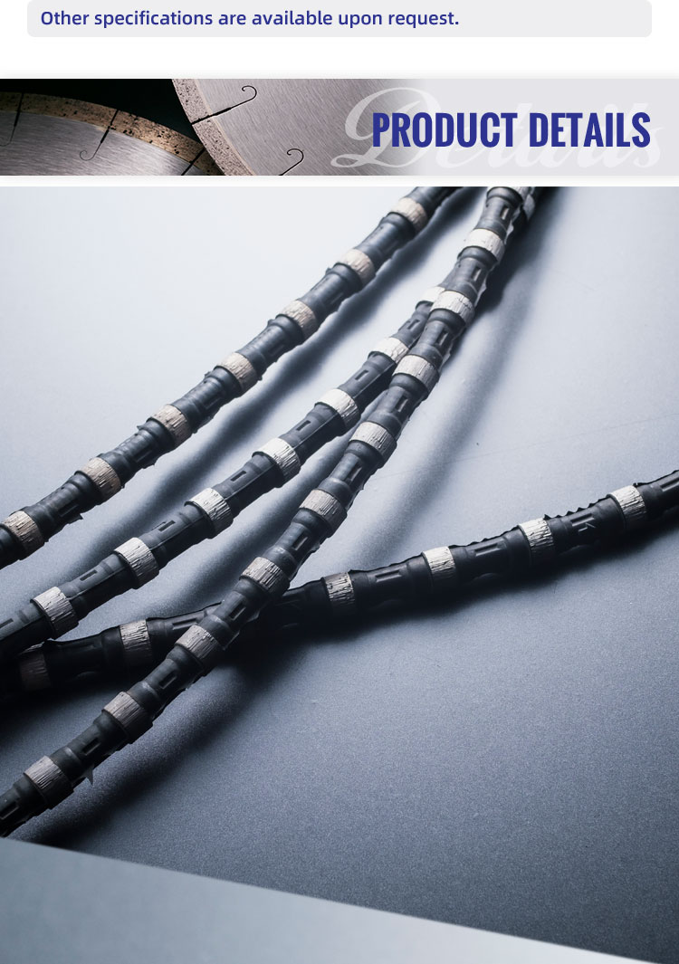 Customized Color Diamond Wire Saw Rope for Wet Cutting Concrete Cutting Tools