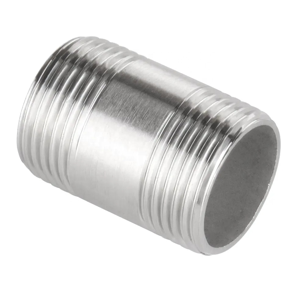 201 304 Stainless Steel Double Head External Thread Pipe Nipple for Customized Support