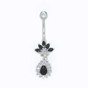 China Clear Zircons Body Piercings Jewellery 14G Diamond Belly Ring wholesale