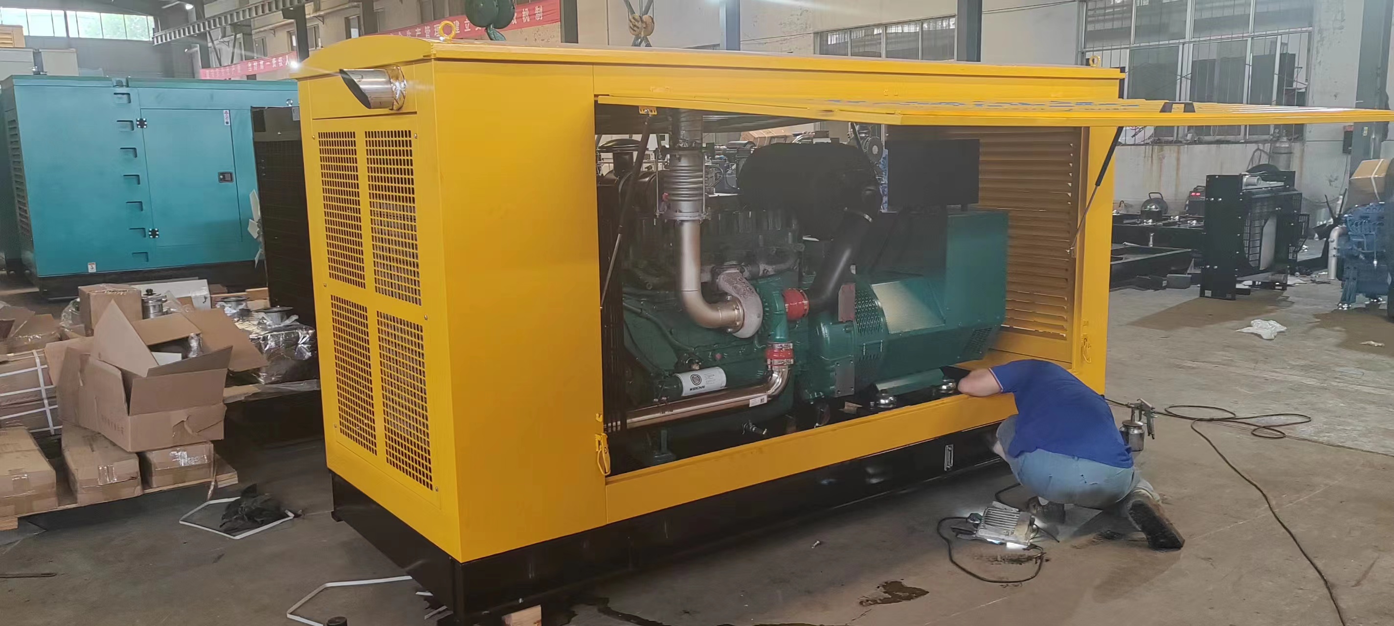 Portable 200KW Weichai Diesel Generator Set with Water Cooling System and Air Filter
