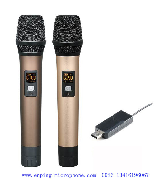 C7 / professional universal UHF wireless microphone with 16 selectable frequency with two handhelds & 6.35 transmitter