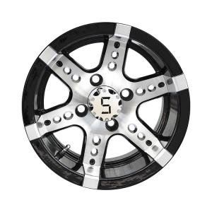 China 12 Inches Machined/Glossy Black Golf Cart Wheels 6 Spokes 4x4 Bolt wholesale