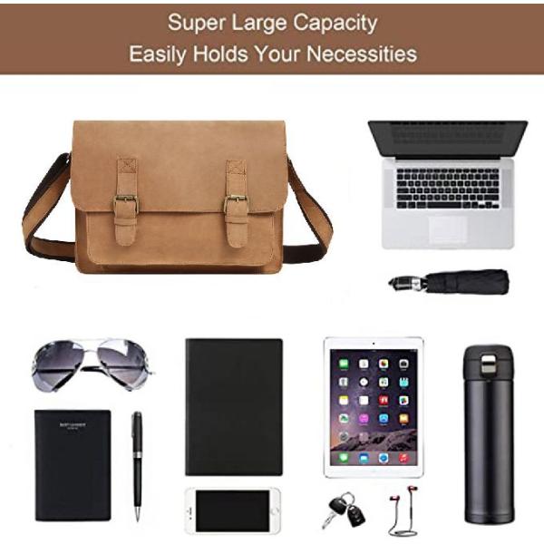 Vintage Handmade Cowhide Leather Office Laptop Bags For Men