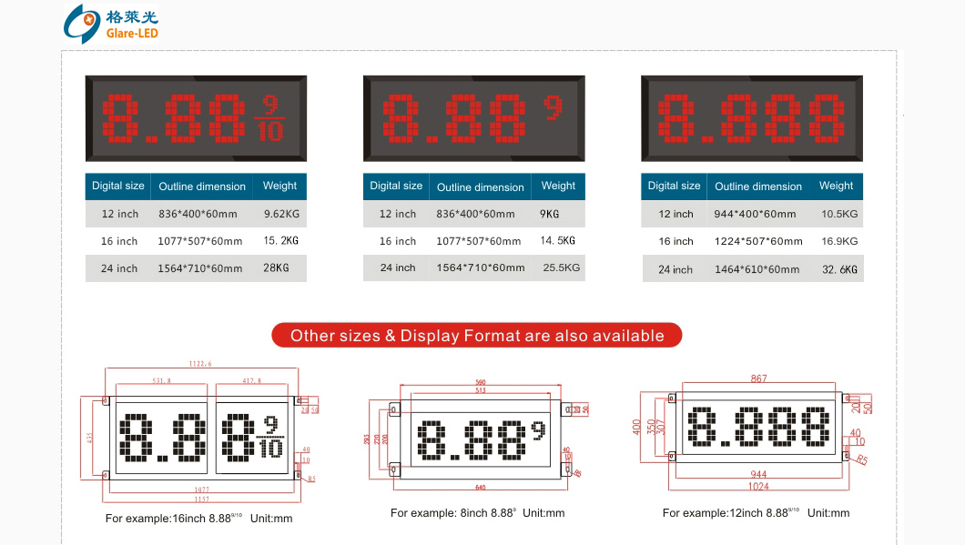 60HZ 50HZ Super Huge Size 8.889 10 Led Gas Price Sign For Gas Station Changing