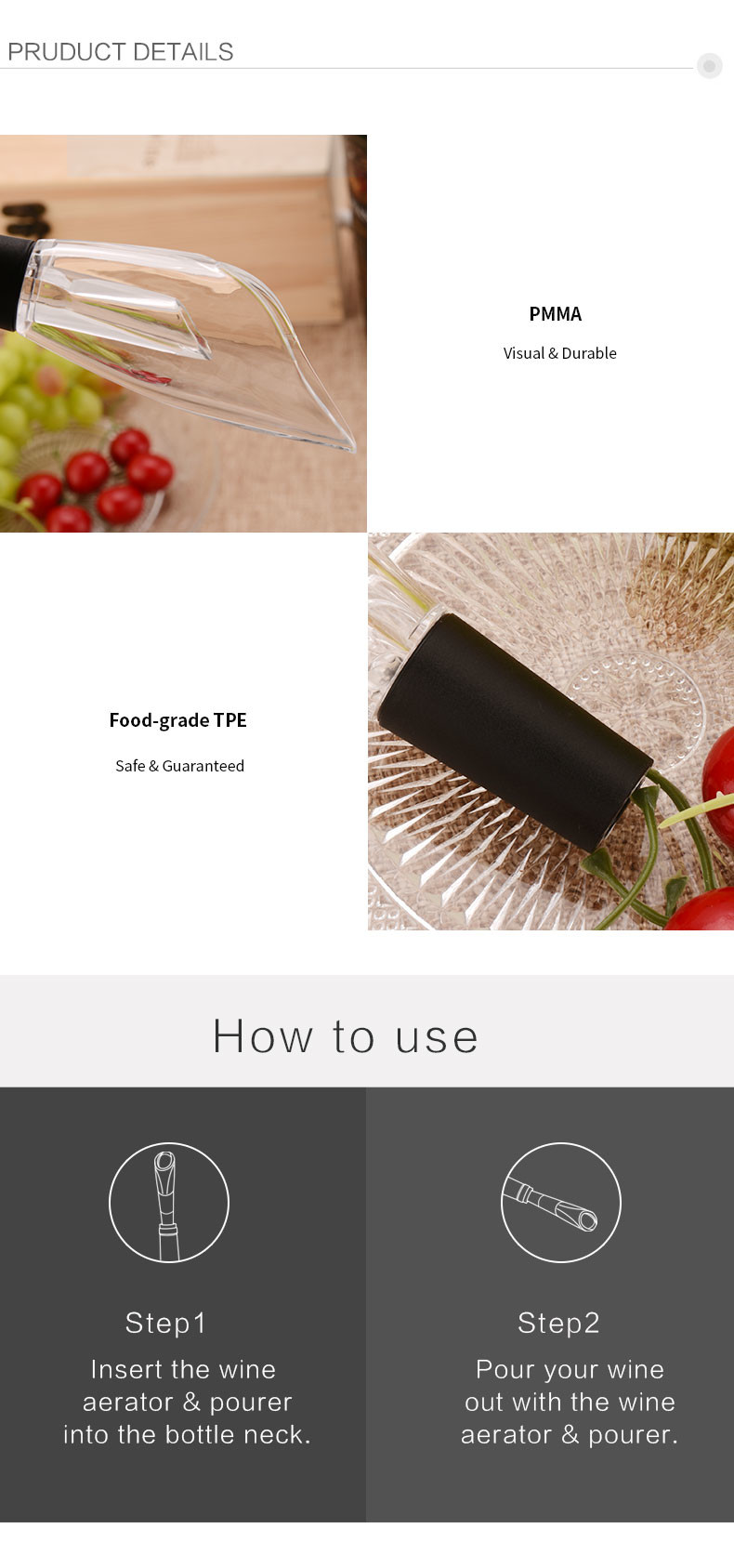 Plastic Silicone Champagne Bottle Wine Aeartor Pourer For Fast Wake Up The Wine Food Grade Material