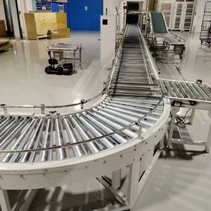 IoT-Connected Drum Conveyor Assembly Line Roller Belt Type For Industry 4.0