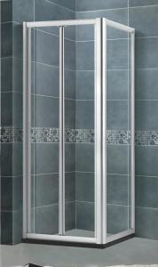 China 5 / 6 MM Glass Folding Shower Screen Square Chromed Aluminum Alloy Profiles SGCC Certification wholesale