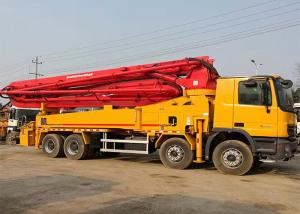China Refurbished 140m3/H 600L Barrel Concrete Boom Pump Truck Orange Four Axle wholesale