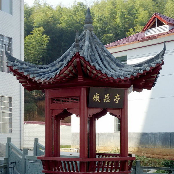 Square Garden Wooden Pavilion Gazebo Hexagon Pergola Grey 2.6m
