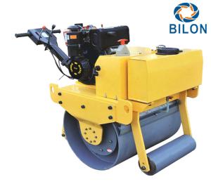 China Yellow 9HP Walking Behind Small Road Single Drum Roller Travel Speed 0-4km/h wholesale