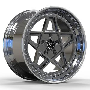 China 5x112 Rims For Audi Q7 Polish 2-PC Forged Aluminum Alloy Rims Staggered wholesale