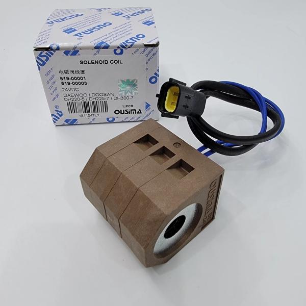 519-00001 519-00003 Solenoid Valve Coil For Excavator Doosan DH220-5 DH225-7