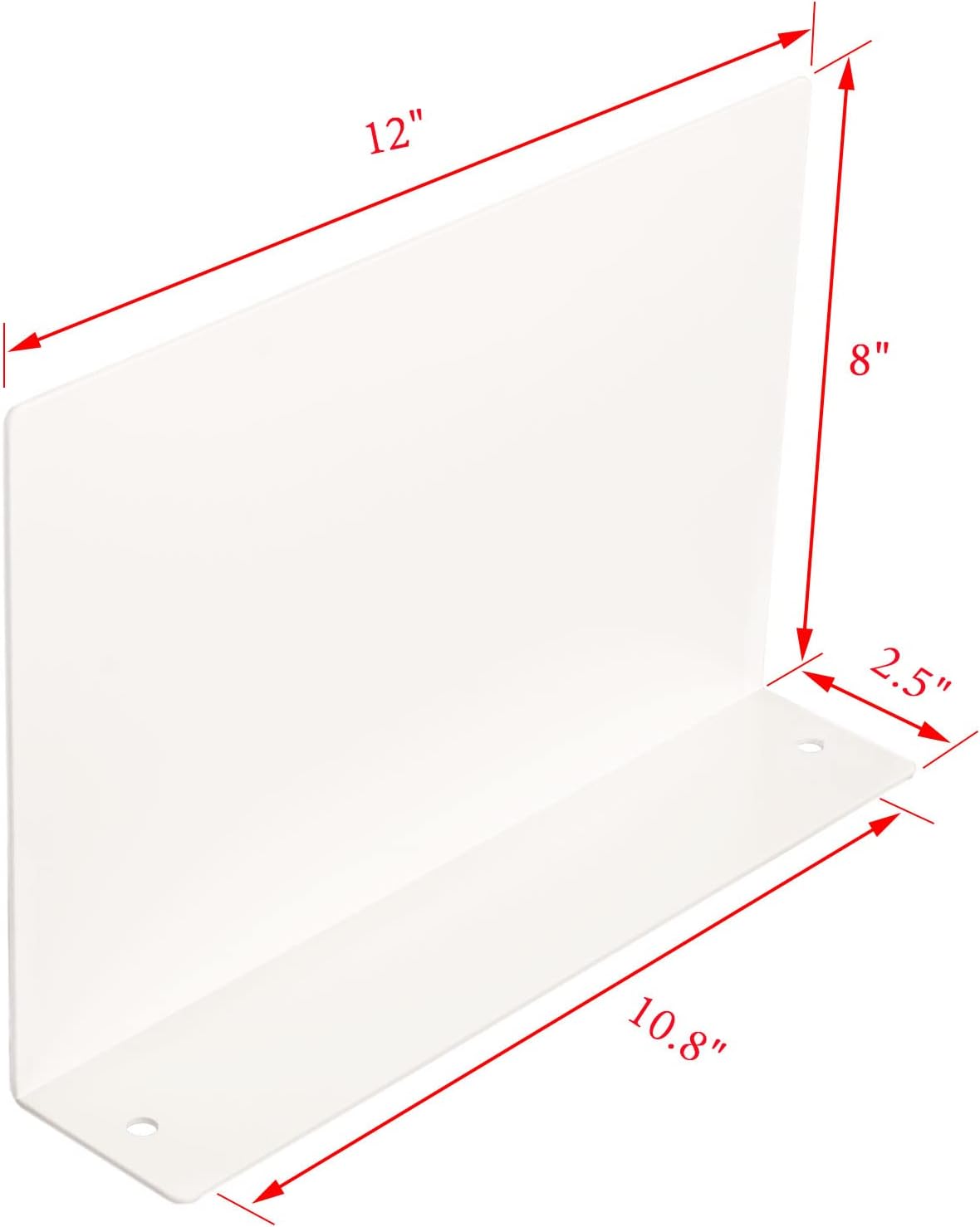 Wall Organizer L-Shaped White Metal Floating Shelf Modern Heavy Duty Wall Mount Shelf