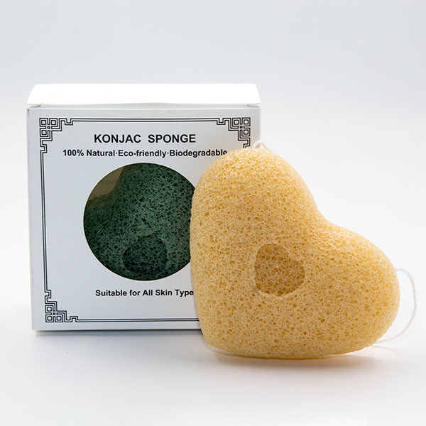 No Additives Heart Shaped Purple Konjac Sponge For Cleaning Massage