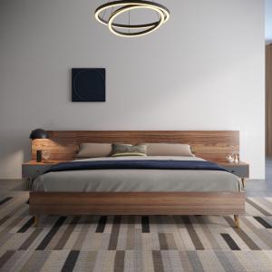 China Anti Scratch Space Saving Bed Multipurpose Double Bed Melamine Wood Furniture wholesale