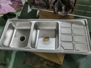 China Colander Accessories Included Apron Stainless Steel Kitchen Sink With Drainboard wholesale