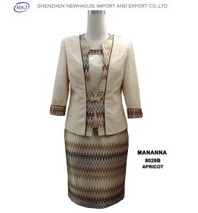 China MANANNA ladies grey suit /apricot suit clothing stores wholesale