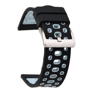 China Double Colors 22mm Natural Rubber Watch Band Cool Style With Hardware wholesale