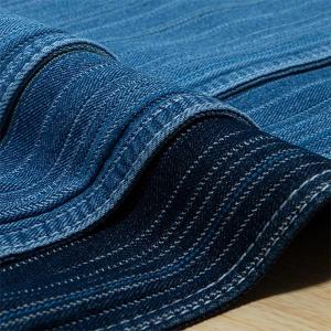 China Strip Jacquard Denim Office Wear Fabric 9.1OZ 10X10 108×56 Figure Flattering wholesale