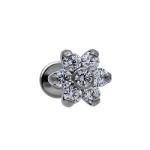 Colorful Crystal Titanium Piercing Jewelry Internal Thread Labret Style Nose