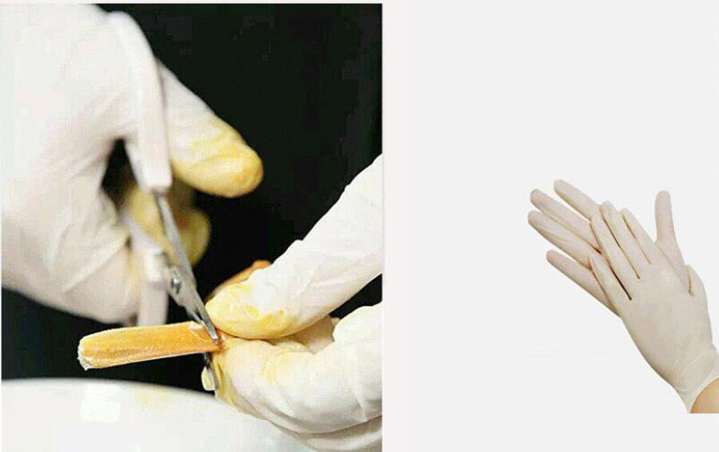 Durable White Medical Gloves , Eco Friendly Household Disposable Latex Gloves