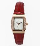 Rectangle Ladies Fashion Watches Jewelry Red Wrist Leather Strap