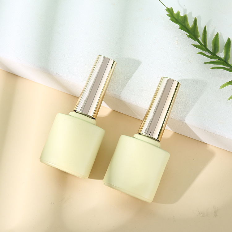 OEM Custom Logo Design Unique Square White Color Uv Gel Containers Glass Empty Nail Polish Bottles with Brush Chrome Golden Cap