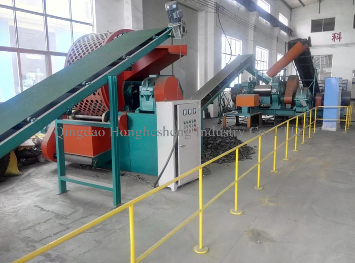Automatic Used Tire Recycling Machine / Tire Scrap Cutting Equipment