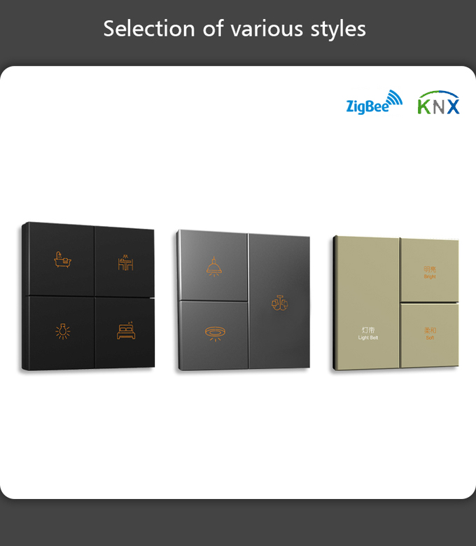 Home Smart System KNX Wall Switch Metal Material Push Button Light Switch