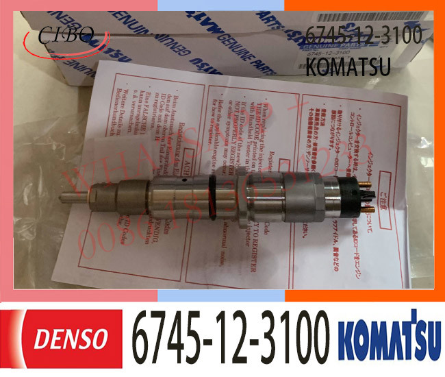 6745-12-3100 KOMATSU Fuel Injectors 0445120236 PC300-8 PC300LC-8 D65EX-15E0 6D114