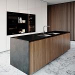 3D Stone Kitchen Cabinets With Top Hinges