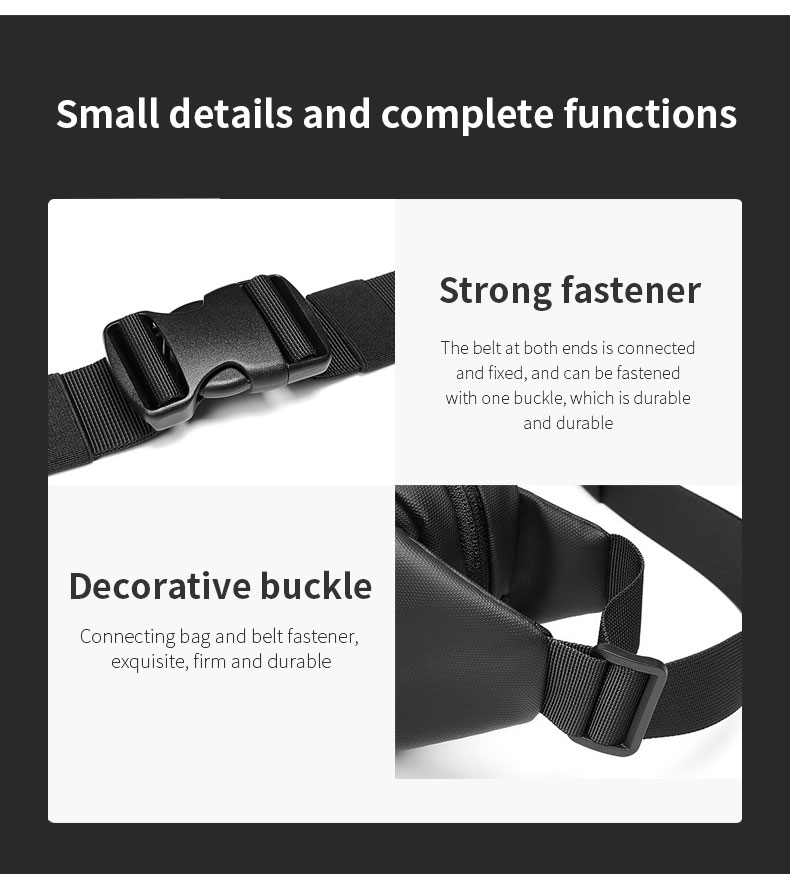 Durable Korean Style Stylish Mens Sling Bag Accept Customized Logo