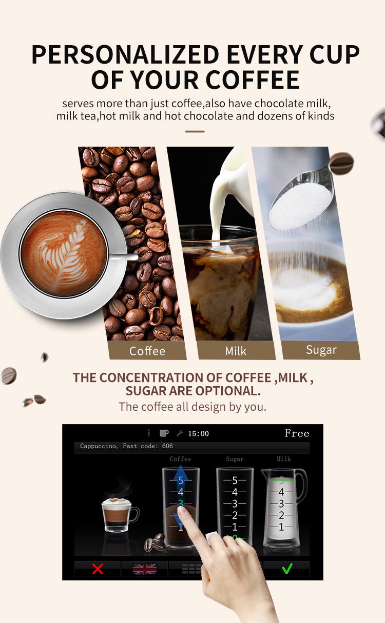 Stainless Steel 201 Automatic Desktop Coffee Vending Machine With Grin