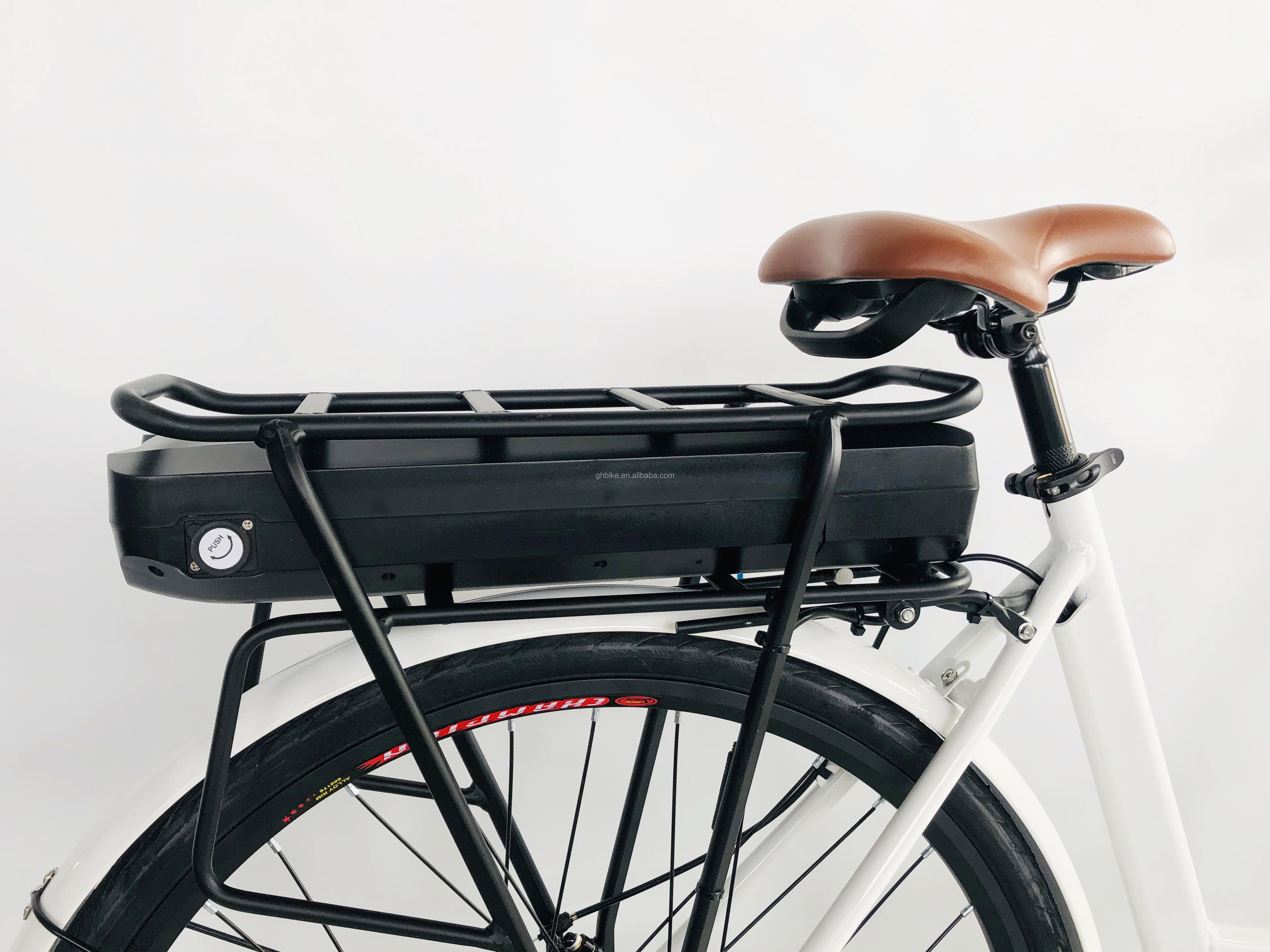 500W/48V/14Ah Rear Rack Lithium Battery Electric City Bike for Women Lady 35KM/H