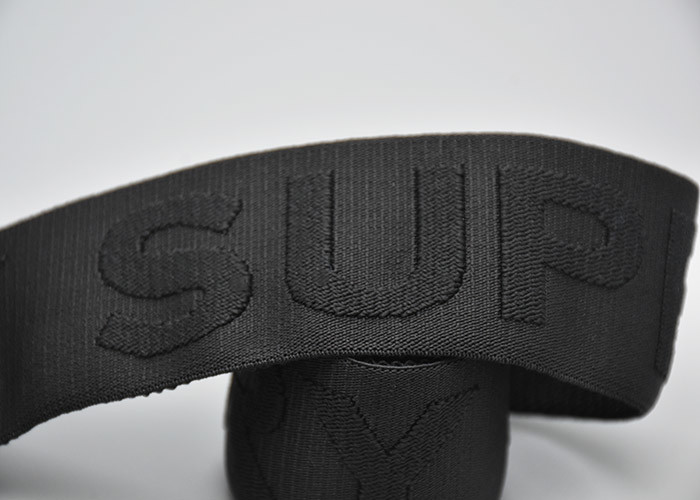 SGS Customized 35mm Black Jacquard Elastic Band For Clothing