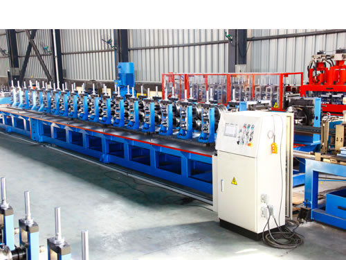 Interchangeable c And z Purlins Roll Forming Machine / Sheet Metal Shaping Machines